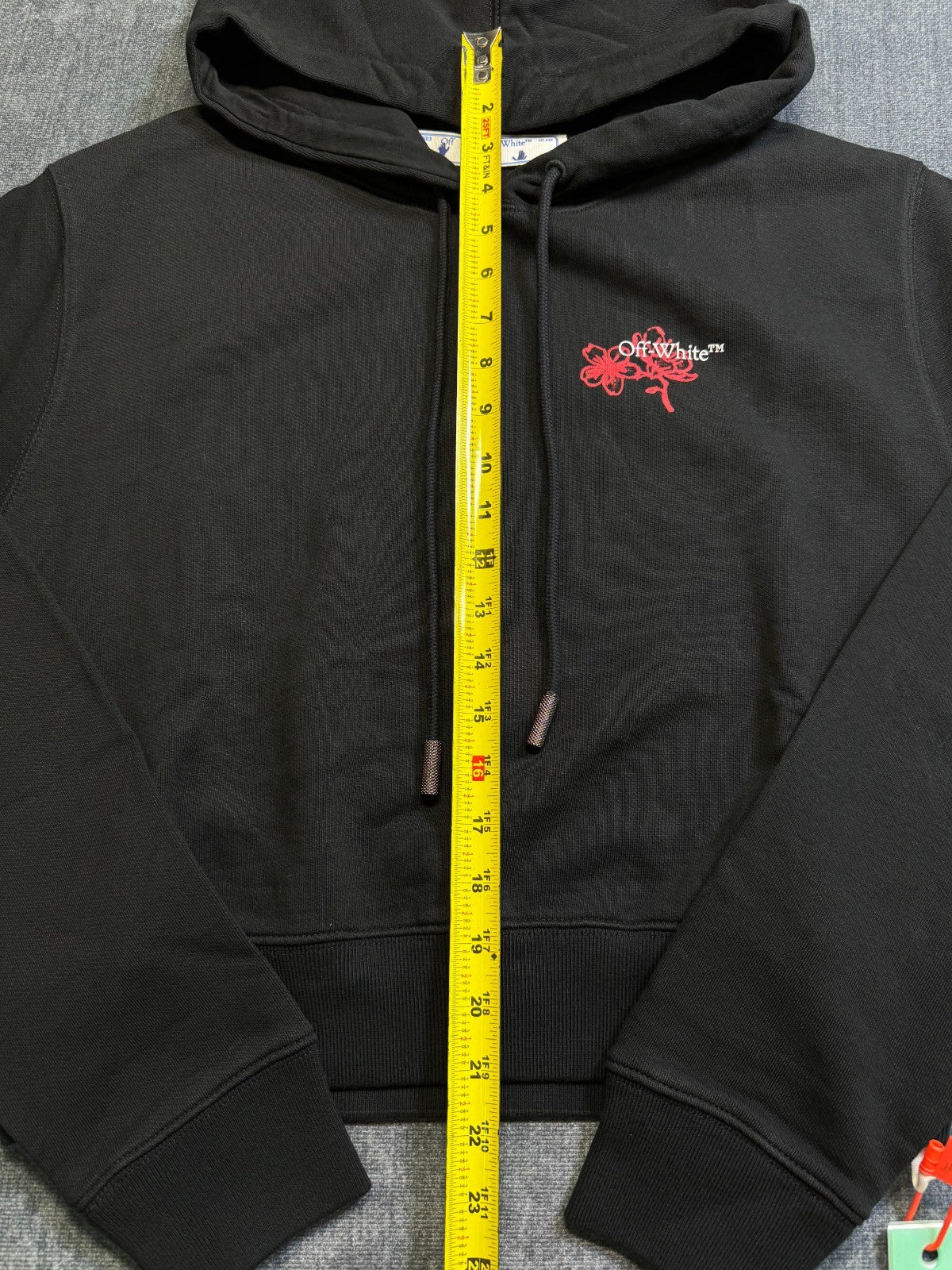 NWT Off-White Chinese New Year Cropped Hooded Sweatshirt Women's Small Black