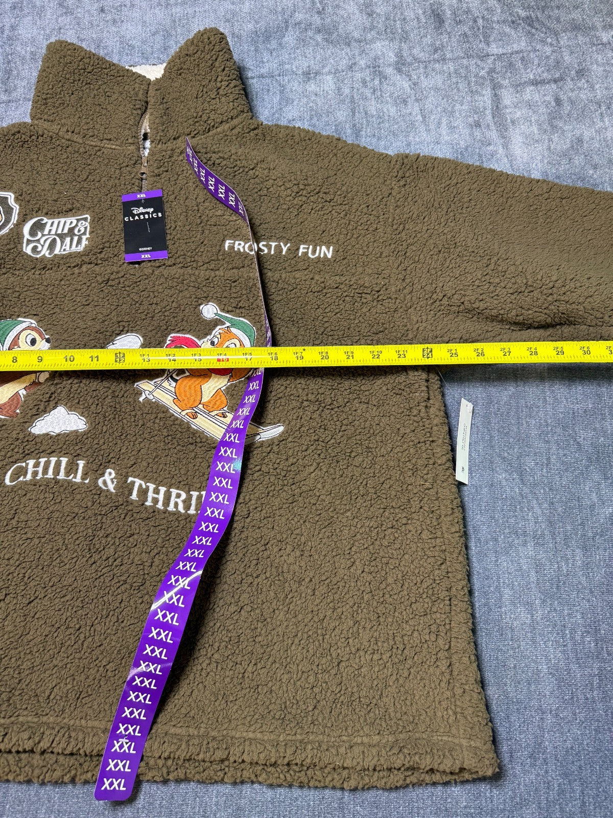 Disney Chip N Dale Freeze Sherpa Fleece Soft Mock Neck Pullover Women's 2XL