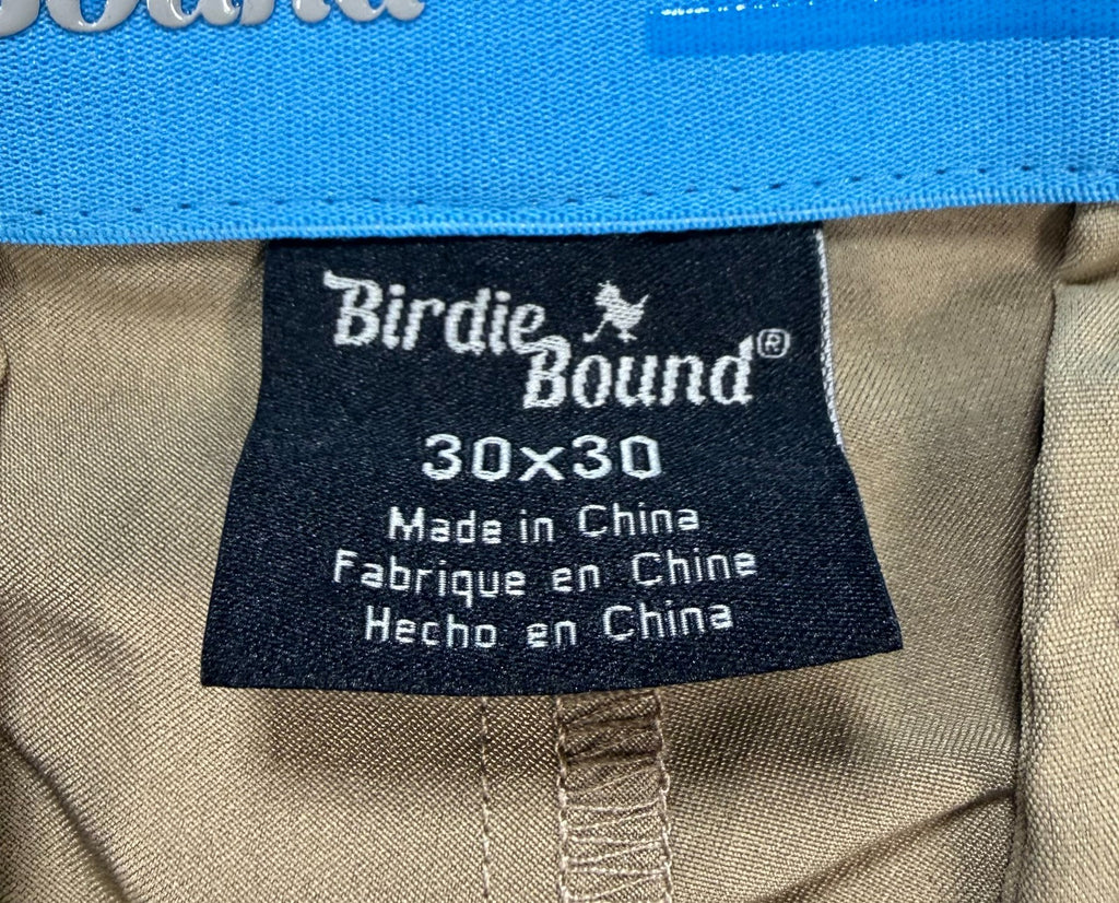 Birdie Bound Regular Fit Golf Pants Men's 30x30 Beige Straight Leg Performance