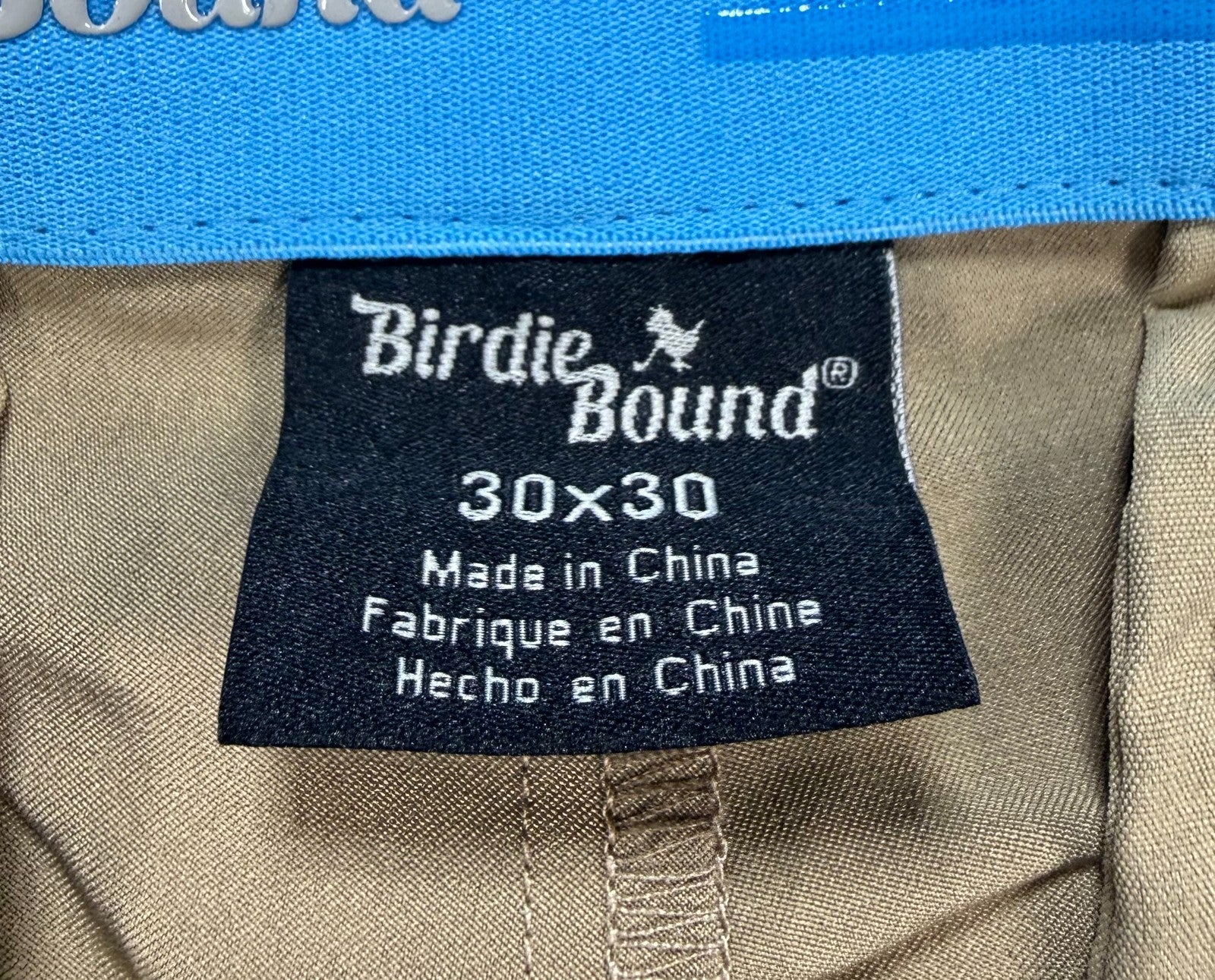Birdie Bound Regular Fit Golf Pants Men's 30x30 Beige Straight Leg Performance
