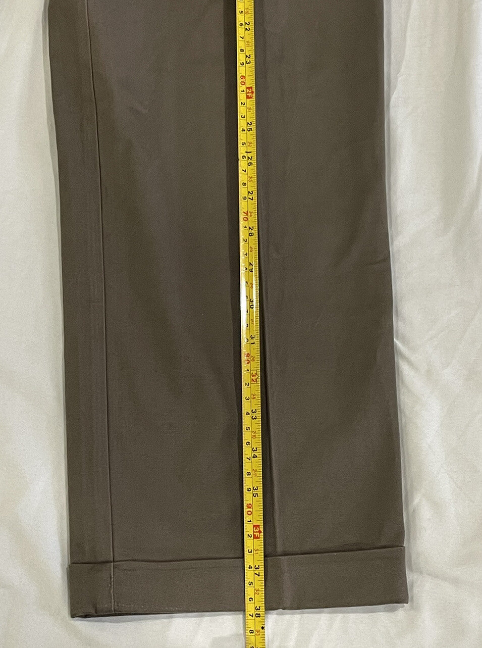 Axist Men's Straight Pleated Cuffed Leg Taupe Dress Pants Brown Size 33x32 B1