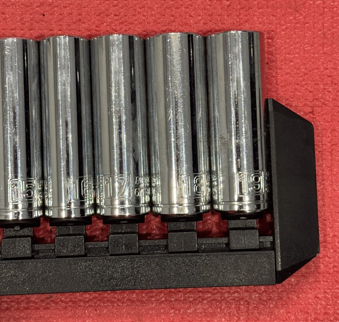 Pittsburgh Pro 67873, 10 PC CR-V Metric 6PT 1/2" Drive Deep Socket Set 10-19MM