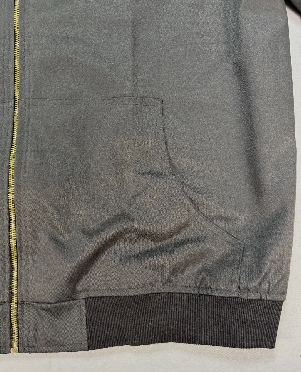 Men Bomber Jacket XL Dark Grey Corduroy Collar Full Zip Workwear Utility Coat