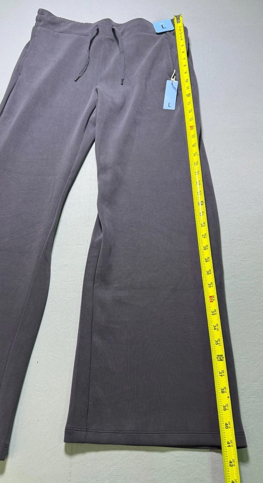 Member's Mark Soft Sand-Wash Wide Leg Pant Women's Large Gray Drawstring Casual