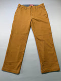 Coleman Work Pants Men's 36X32 Brown Fleece Lined Straight Leg Pockets Pull-On