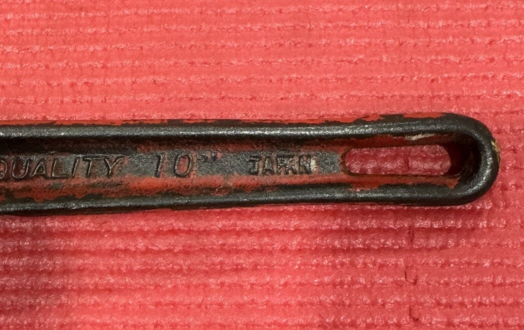 Vintage Fuller 10" Super Quality Red Pipe Wrench - Plumbing Wrench Tool - Japan