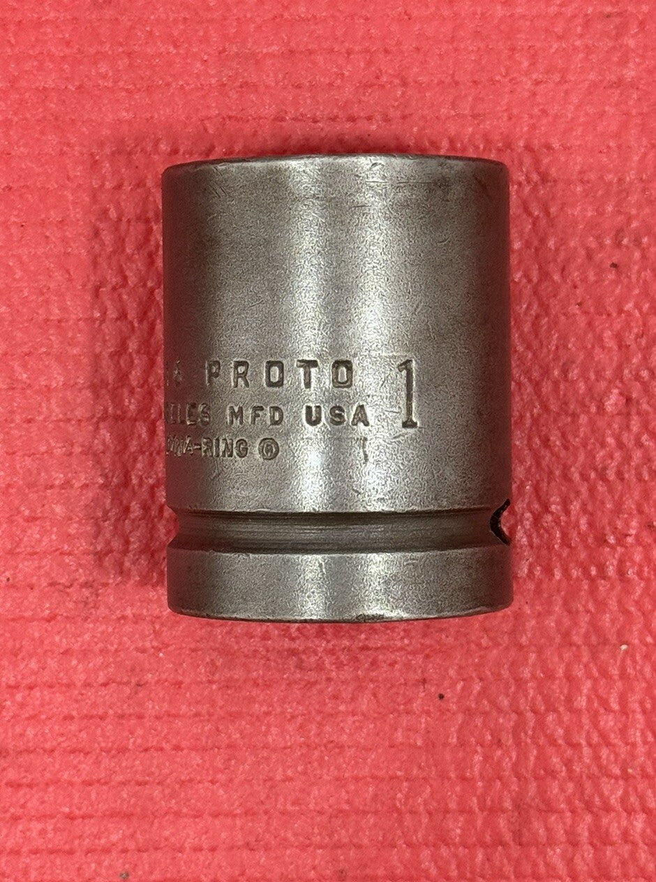 Vintage Proto Los Angeles Dyna-Ring 07516 3/4"Drive 1" Impact Socket Made In USA