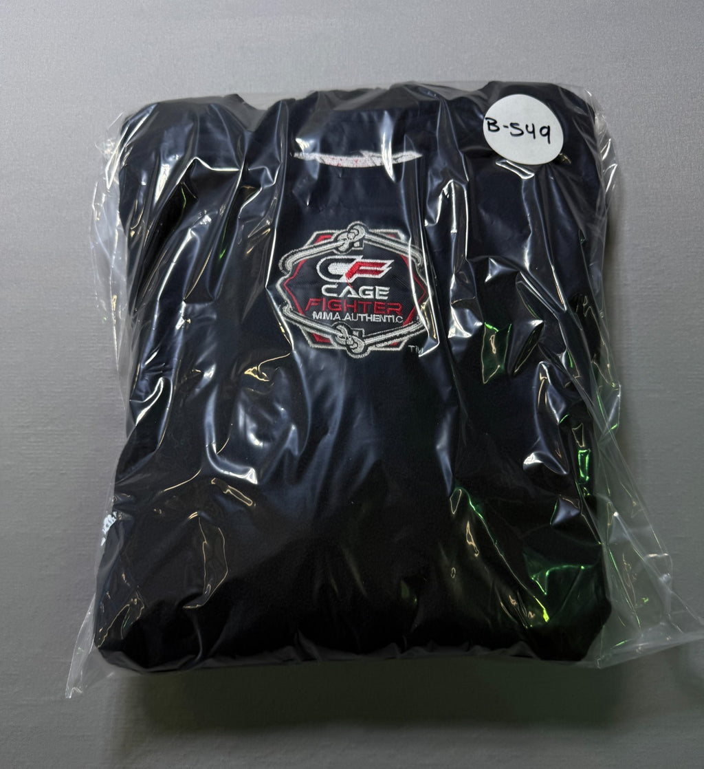NWOT Cage Fighter MMA Authentic Performance Shirt Men's Large Black Long Sleeve