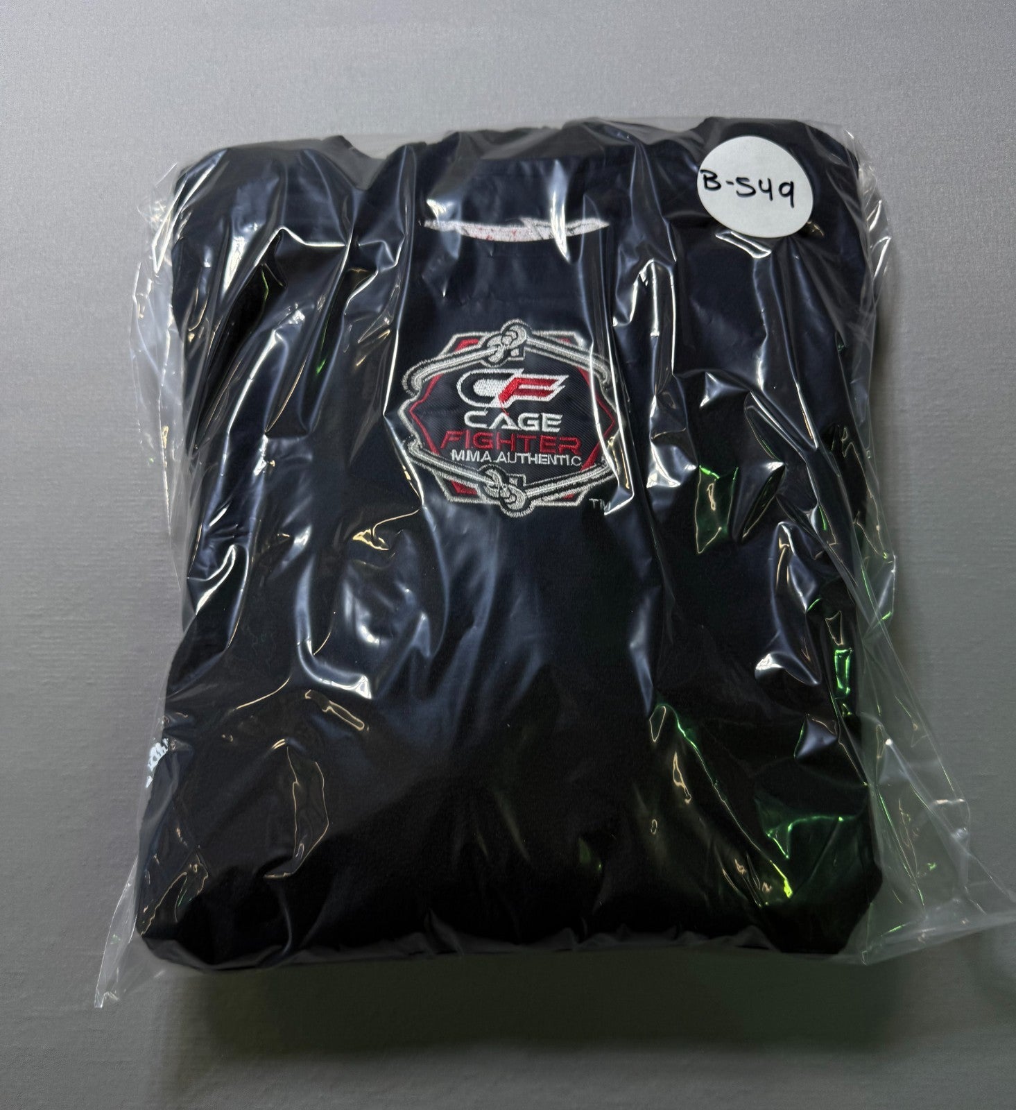 NWOT Cage Fighter MMA Authentic Performance Shirt Men's Large Black Long Sleeve