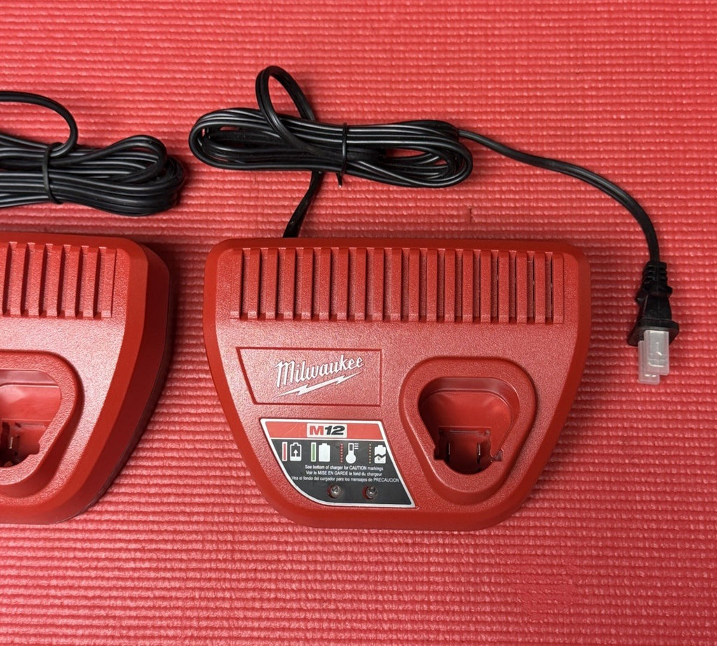 Milwaukee M12 Battery Charger 48-59-2401 12V Genuine 2 Pc Lot New Fast Shipping