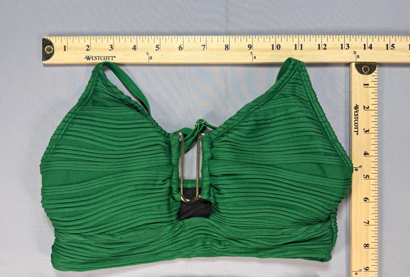 Eytino High Waisted Textured Cutout Swimsuit Women Small Green Bikini Set Summer