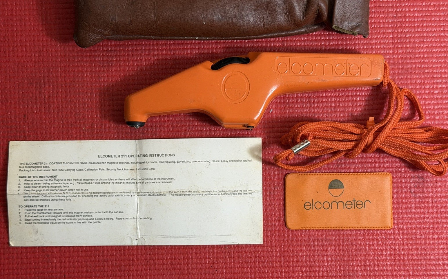 Elcometer 211 Mechanical Coating Thickness Gauge W/Original Case & Papers