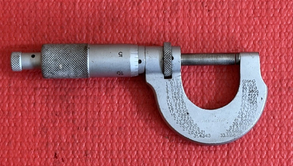 VINTAGE ZEUS 0-1" MICROMETER MACHINIST TOOL MADE IN GERMANY
