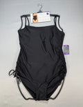 NWT Loft Swim One-Piece Swimsuit Women's 2XL Black 4-way Stretch Summer Beach