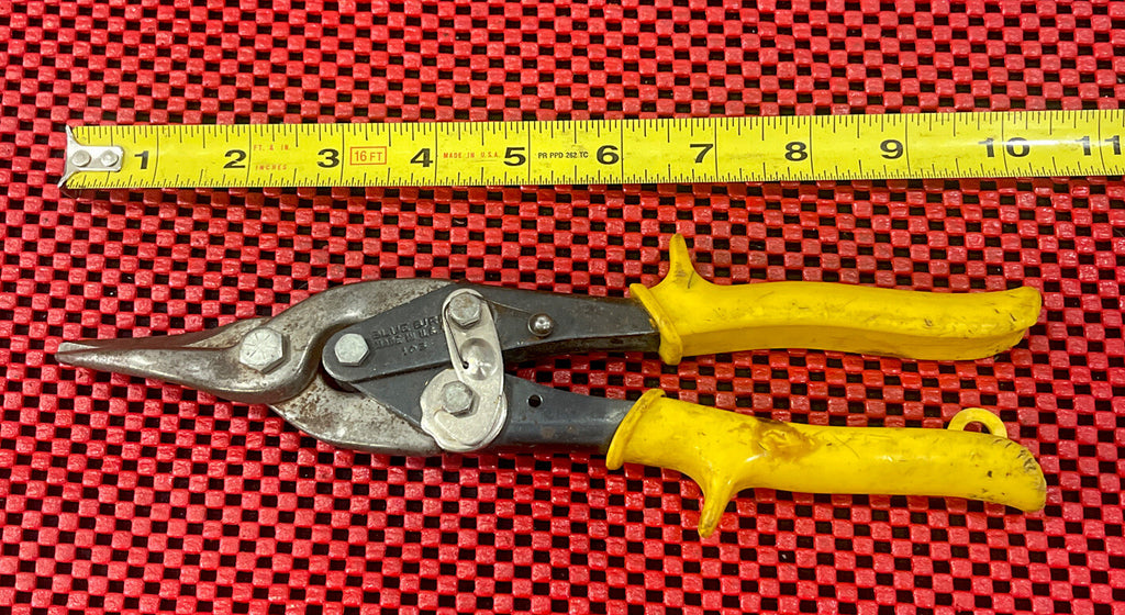 Vintage Bluebird 103 Tin Snips 10” Long Yellow Grip Made In USA N2