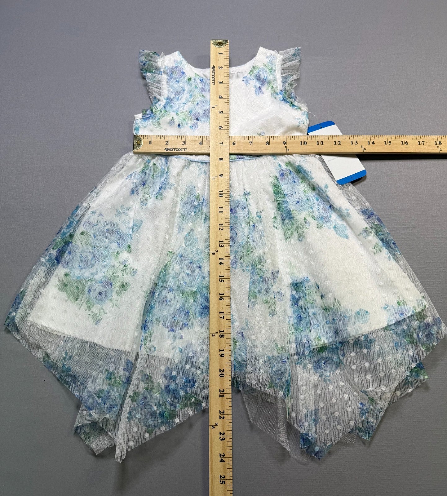 NWT Rare Editions Occasion Dress Baby Toddlers 2T Blue Floral Lined Lightweight