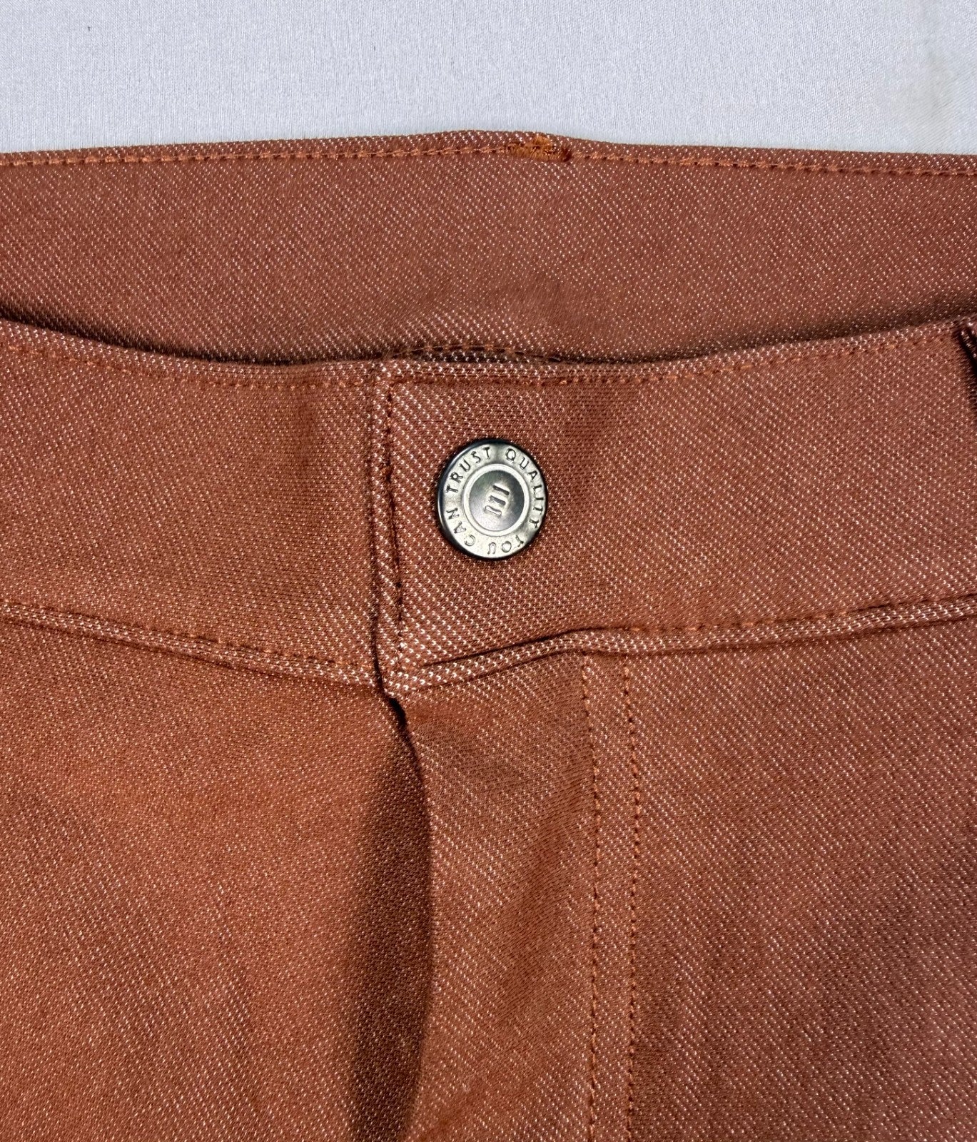 NWT Prolific Health Twill Slim Pants Womens XL Rust Brown Stretch Classic Preppy