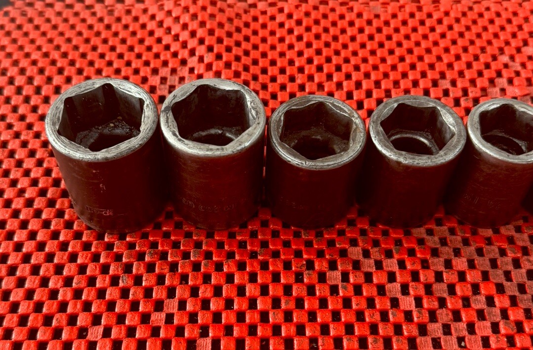 Snap-on Tools 311IMYA 11pc 1/2" 6pt SAE Shallow Impact Socket Set USA Made