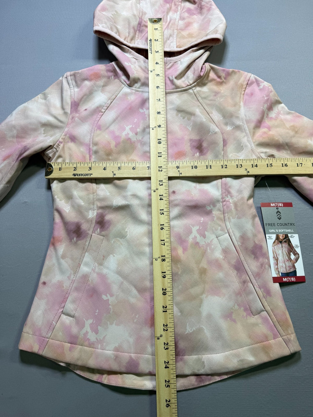 NWT Free Country Softshell Jacket Girls Medium 7/8 Pink Stretch Water Resistant