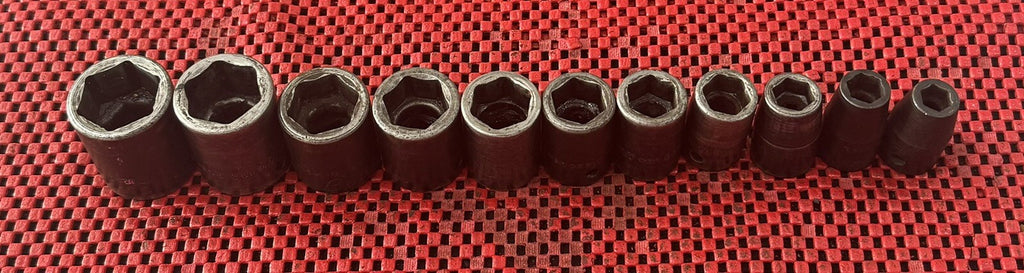 Snap-on Tools 311IMYA 11pc 1/2" 6pt SAE Shallow Impact Socket Set USA Made