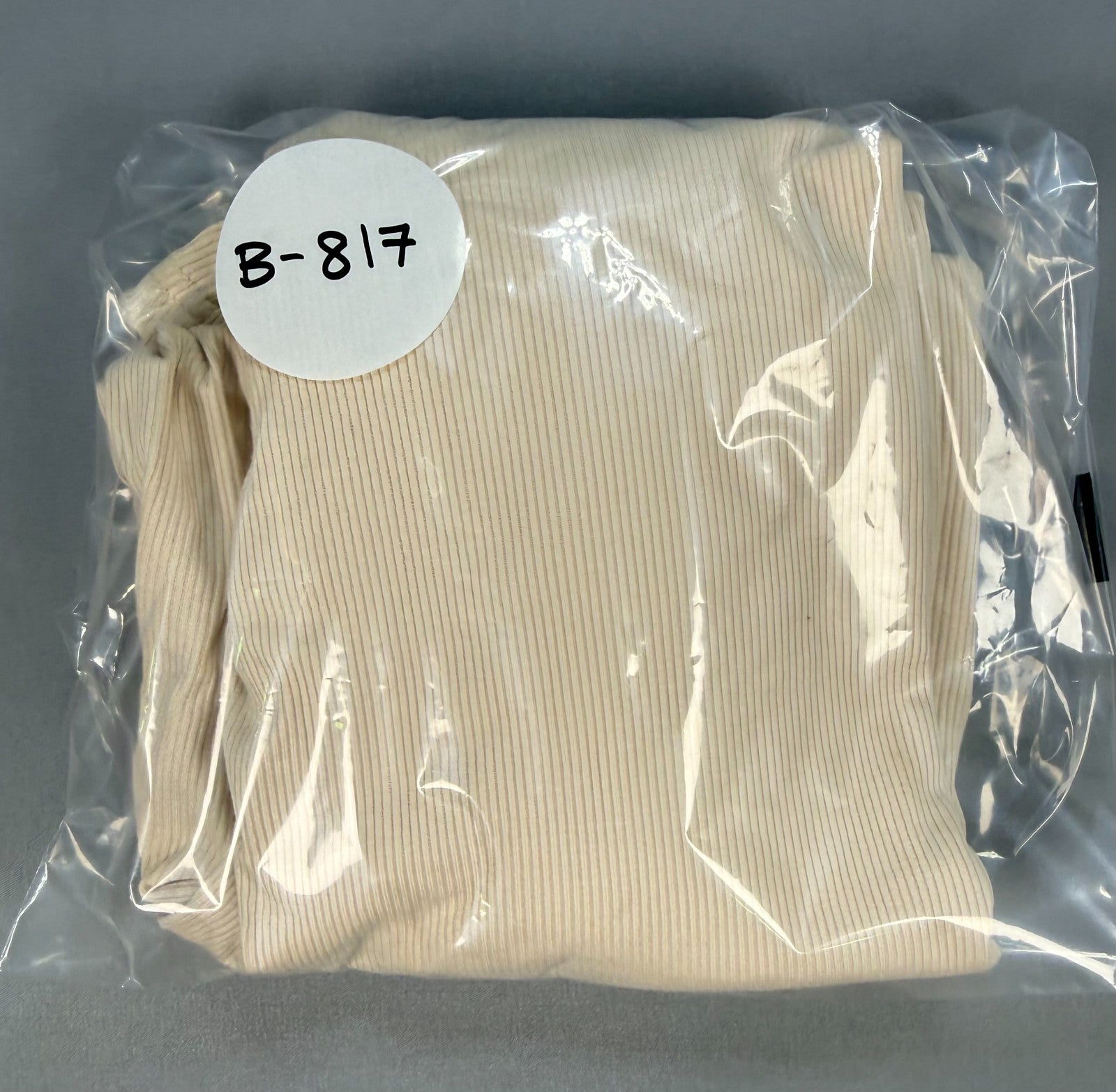 Oakgarden Ribbed Mock Turtleneck Shirts Women's Medium Beige Long Sleeve Stretch