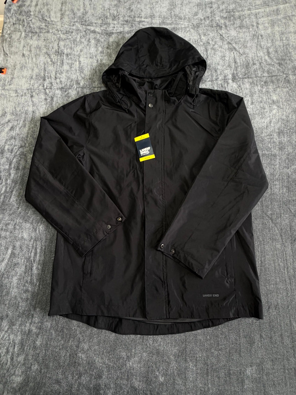 NWT Lands' End All-Weather 3-in-1 Jacket Men's Medium Black Full-Zip Hooded