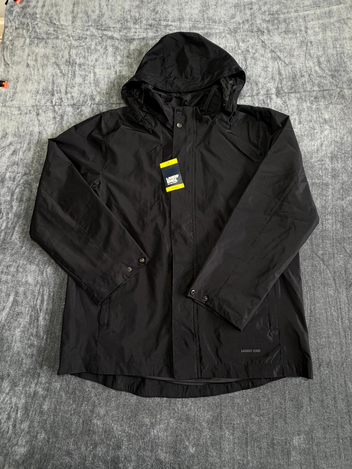 NWT Lands' End All-Weather 3-in-1 Jacket Men's Medium Black Full-Zip Hooded