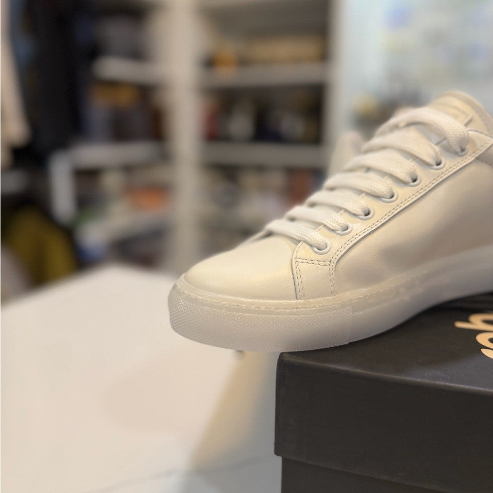 Roberto Cavalli Cream Calf Low Sneakers