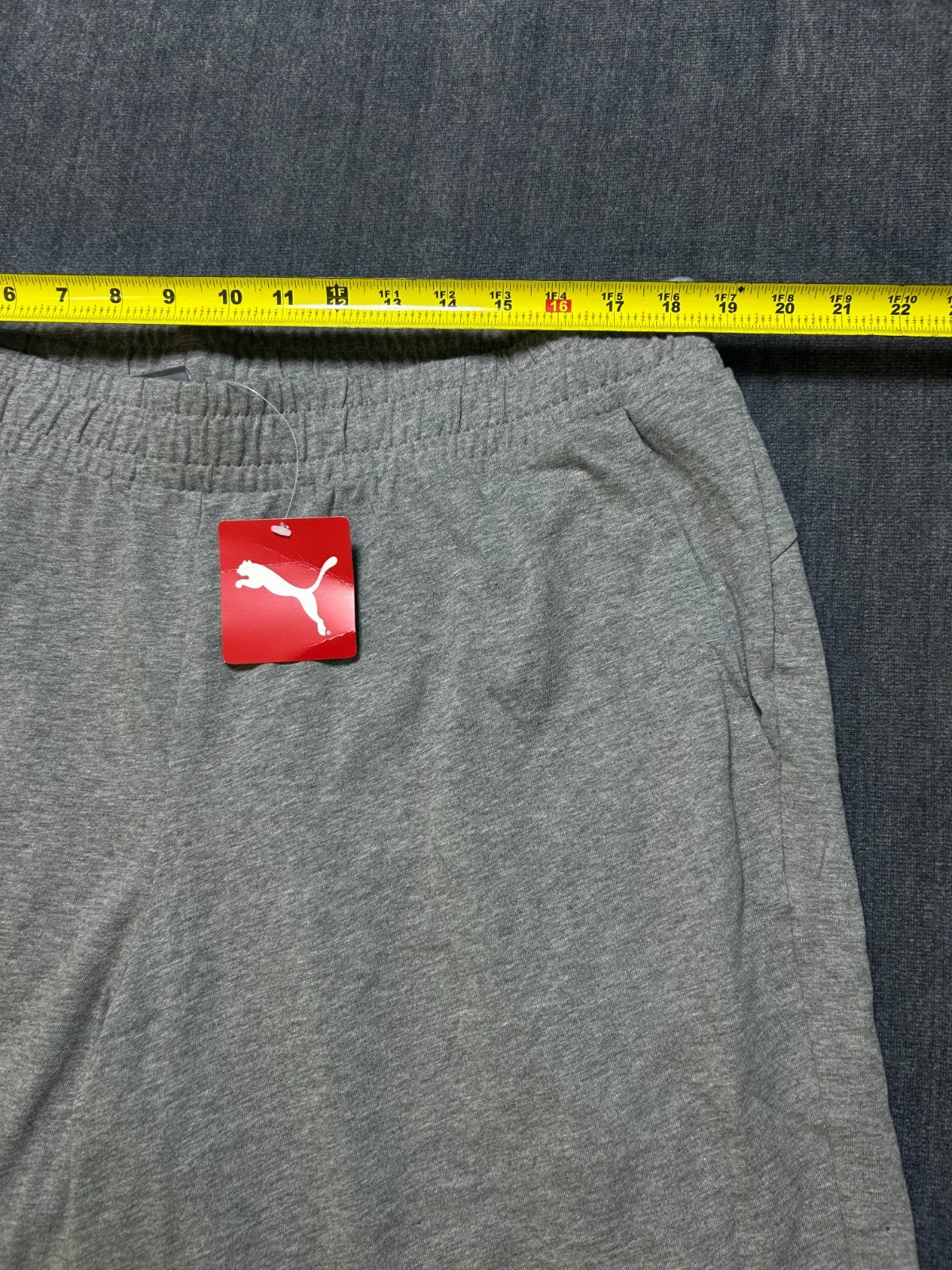 NWT Puma ESS Jersey Shorts Men's 2XL Gray Elastic Waist Drawstring Lightweight