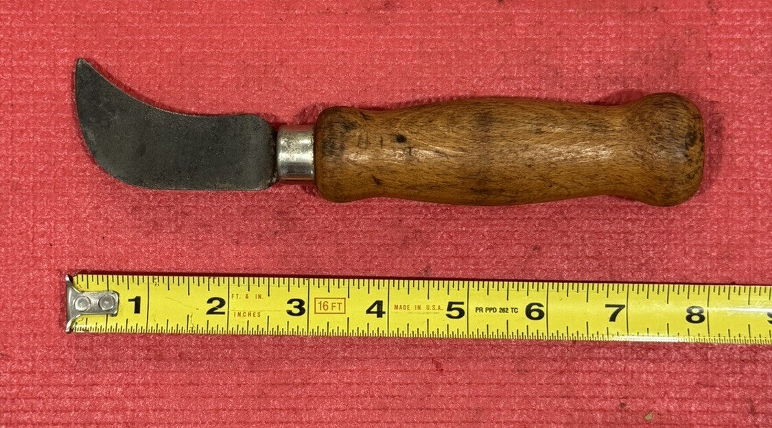 Vintage Carpet Knife Linoleum Cutter Tool Wooden Handle