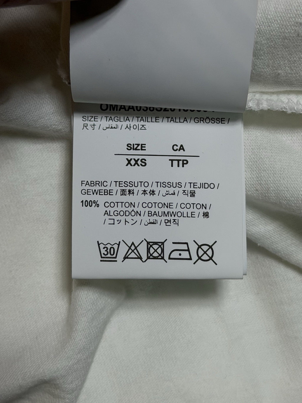 Off-White White Printed Cotton Crew Neck Oversized- XXS TShirt
