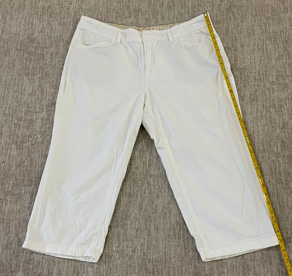 Eddie Bauer Womens Legend Wash Capri Pants Size 14 White Cotton