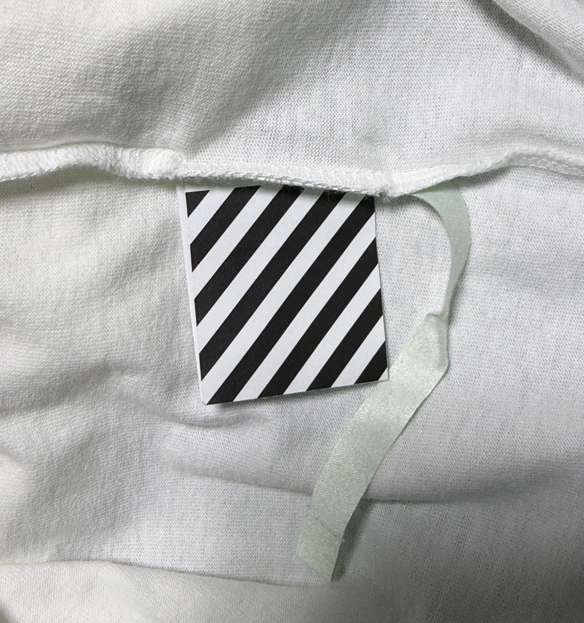 Off-White White Printed Cotton Crew Neck Oversized Size Large T-Shirt NEW