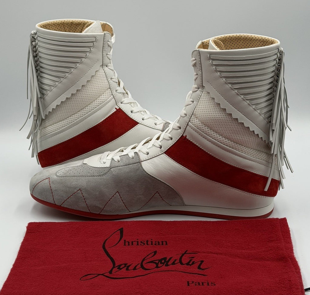 AUTHENTIC CHRISTIAN LOUBOUTIN Suede Knock-Out Boxing Sneakers (44 EU; 11 US)