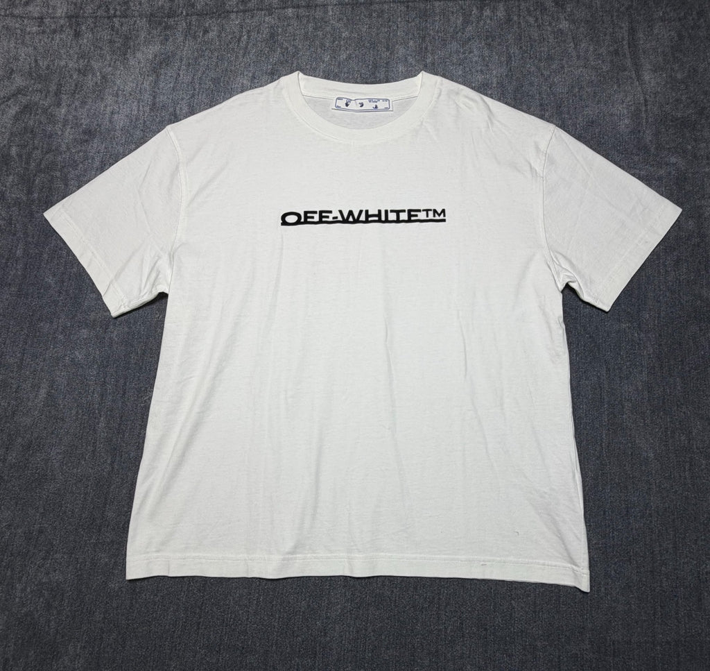 NWT Off-White Underlined Logo T-Shirt Men's XL White Short Sleeve 100% Cotton