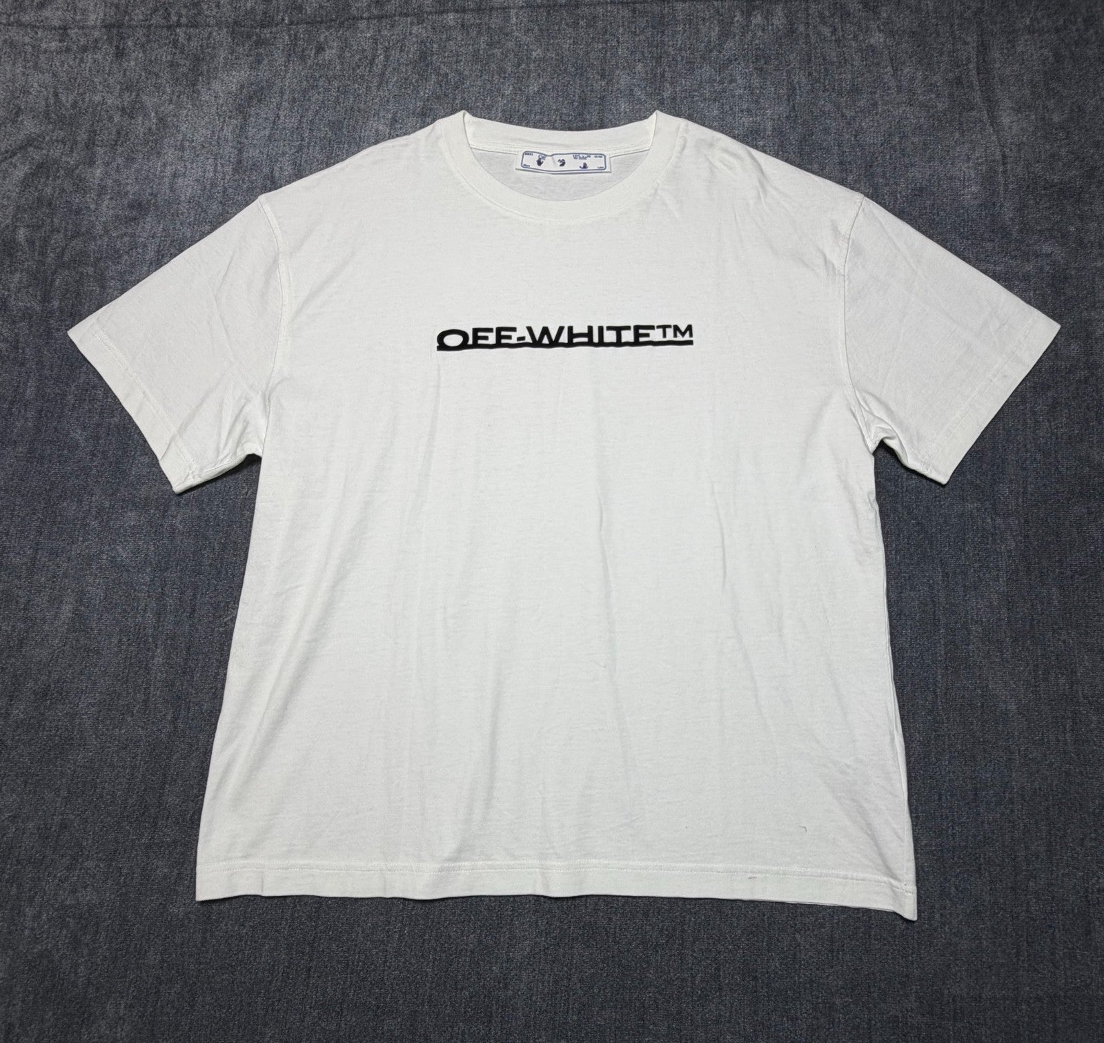 NWT Off-White Underlined Logo T-Shirt Men's XL White Short Sleeve 100% Cotton