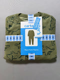 NWT Carter's Fleece Footie Pajama Toddlers 9M Green Animal Print Casual Wear