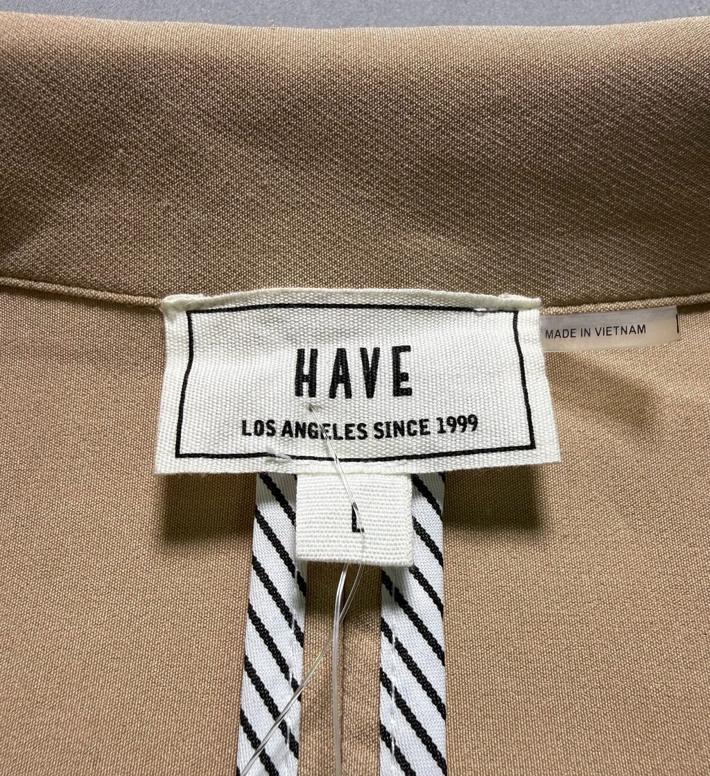 NWT Have Trench Coat Women's Large Beige Oversized Rolled Sleeve Casual Outdoor
