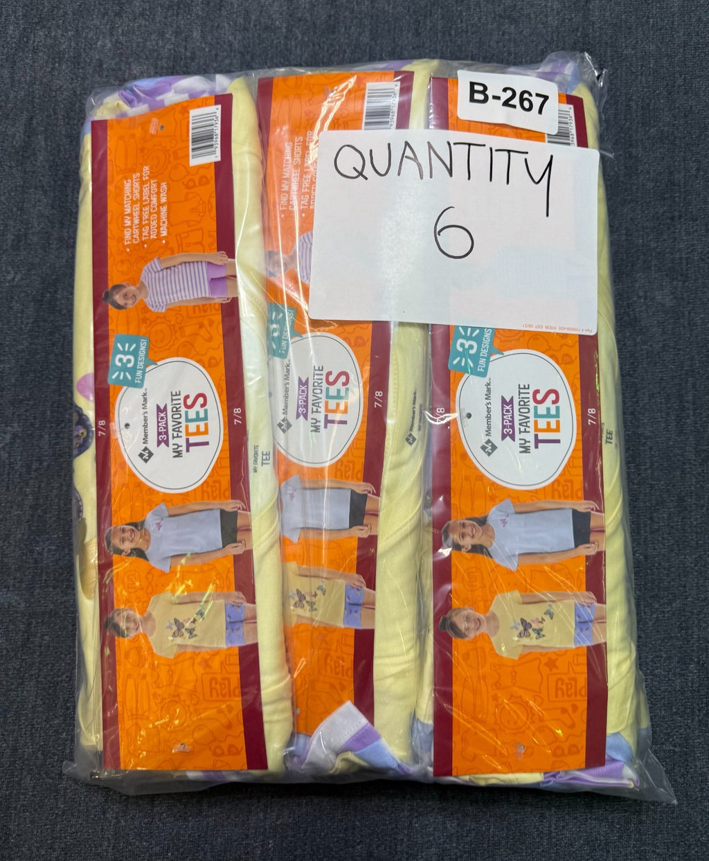 NWT Member's Mark My Favorite T-Shirts Girls 7/8 Multi Short Sleeve - Lot of 3