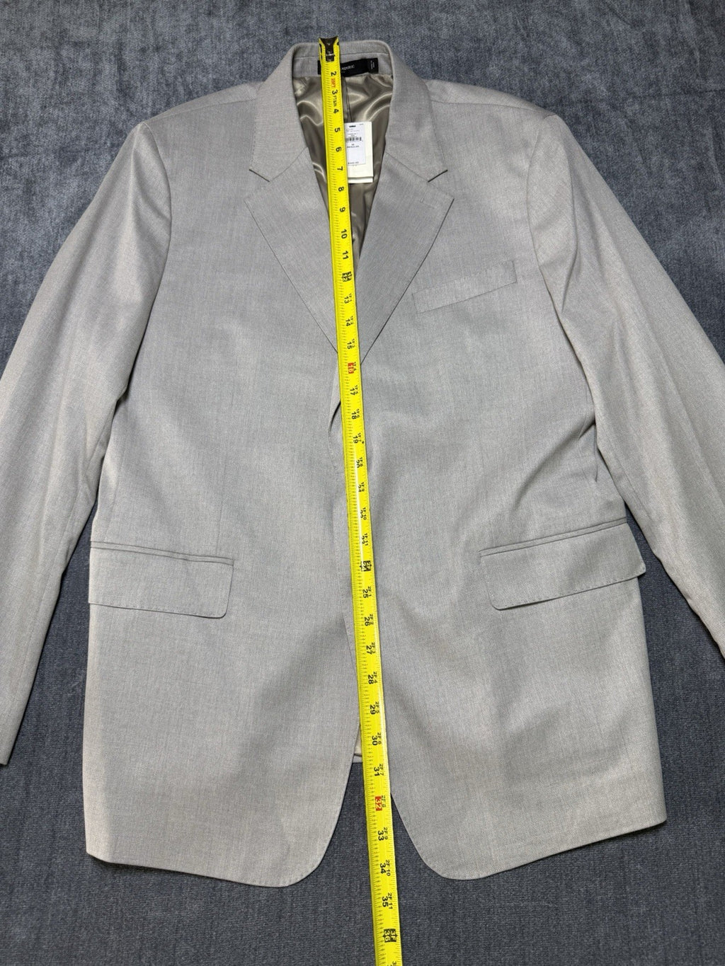 NWT Banana Republic Tailored-Fit Textured Suit Jacket Men's 46 Gray Notch-Lapel