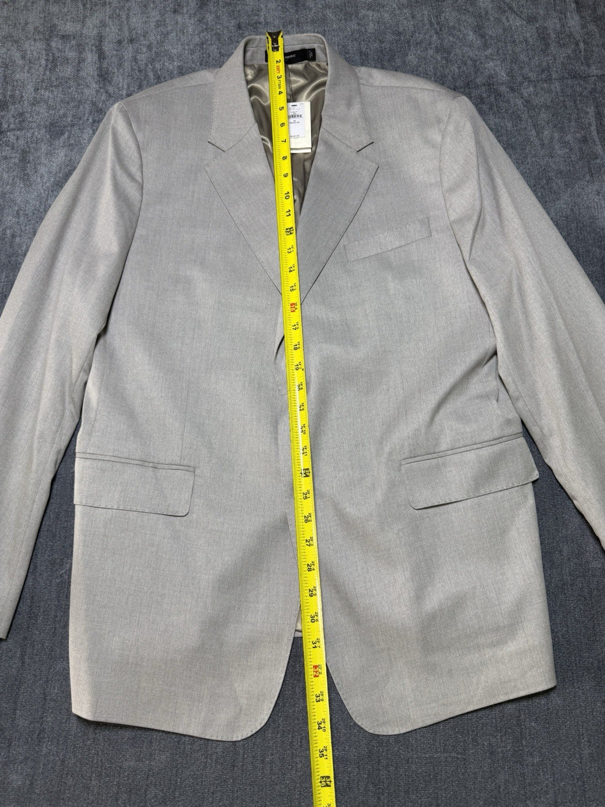 NWT Banana Republic Tailored-Fit Textured Suit Jacket Men's 46 Gray Notch-Lapel