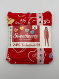 NWT Sweethearts Valentines Candy Hearts Print Pajama Set Girls 4 Red Casual Wear