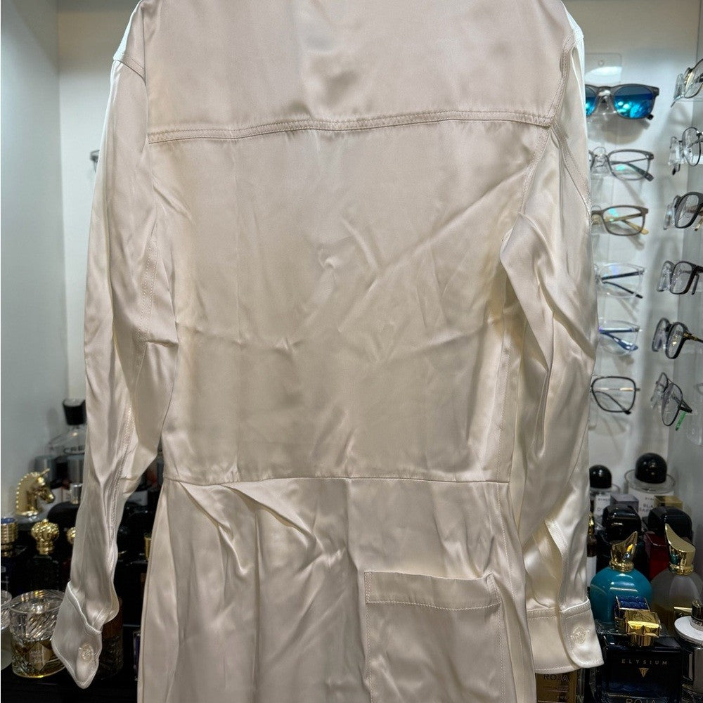 Off-White Duchesse Twist Long Dress Satin Size Medium 42 EU, 6 US NWT