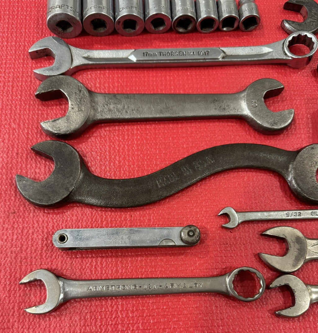 Vintage Lot of 30 USA Tools- Snap-on,Mac,Craftsman,Proto,Armstrong,SK,Giller