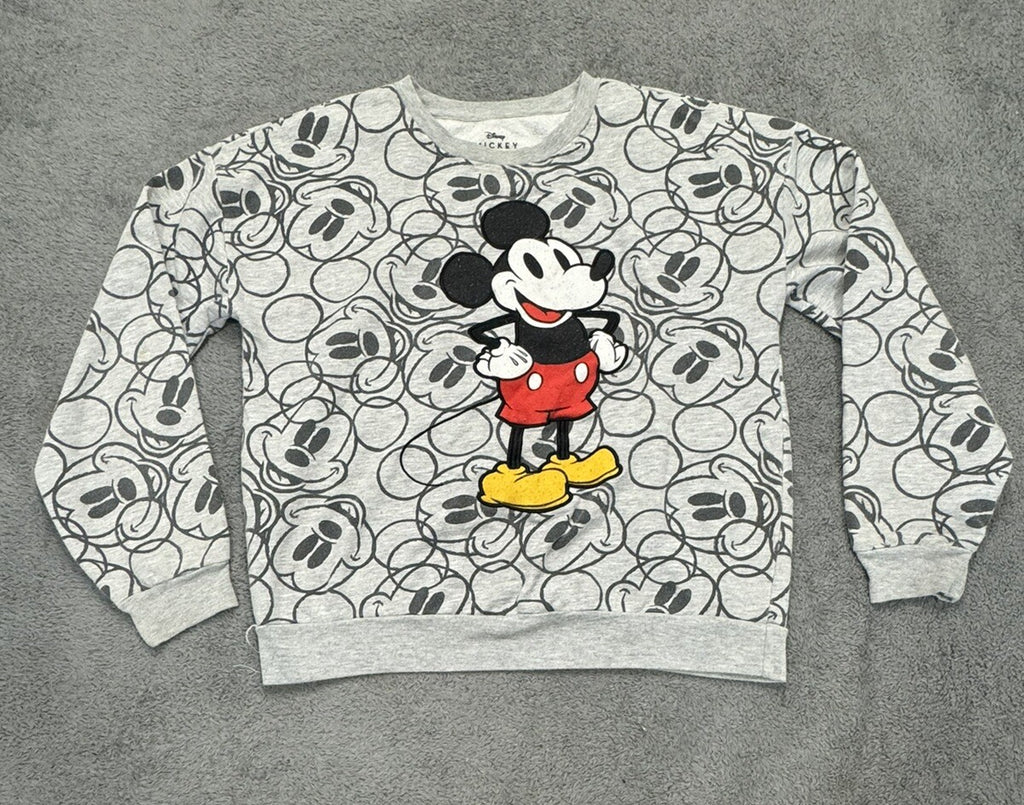 Disney Mickey Mouse Youth Large Gray Mickey Design Pullover Sweater