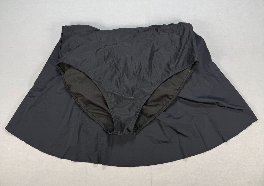 B2prity Cutout One Piece Skirt Swimsuit Women's 2XL Black Leopard V-Neck Cutout