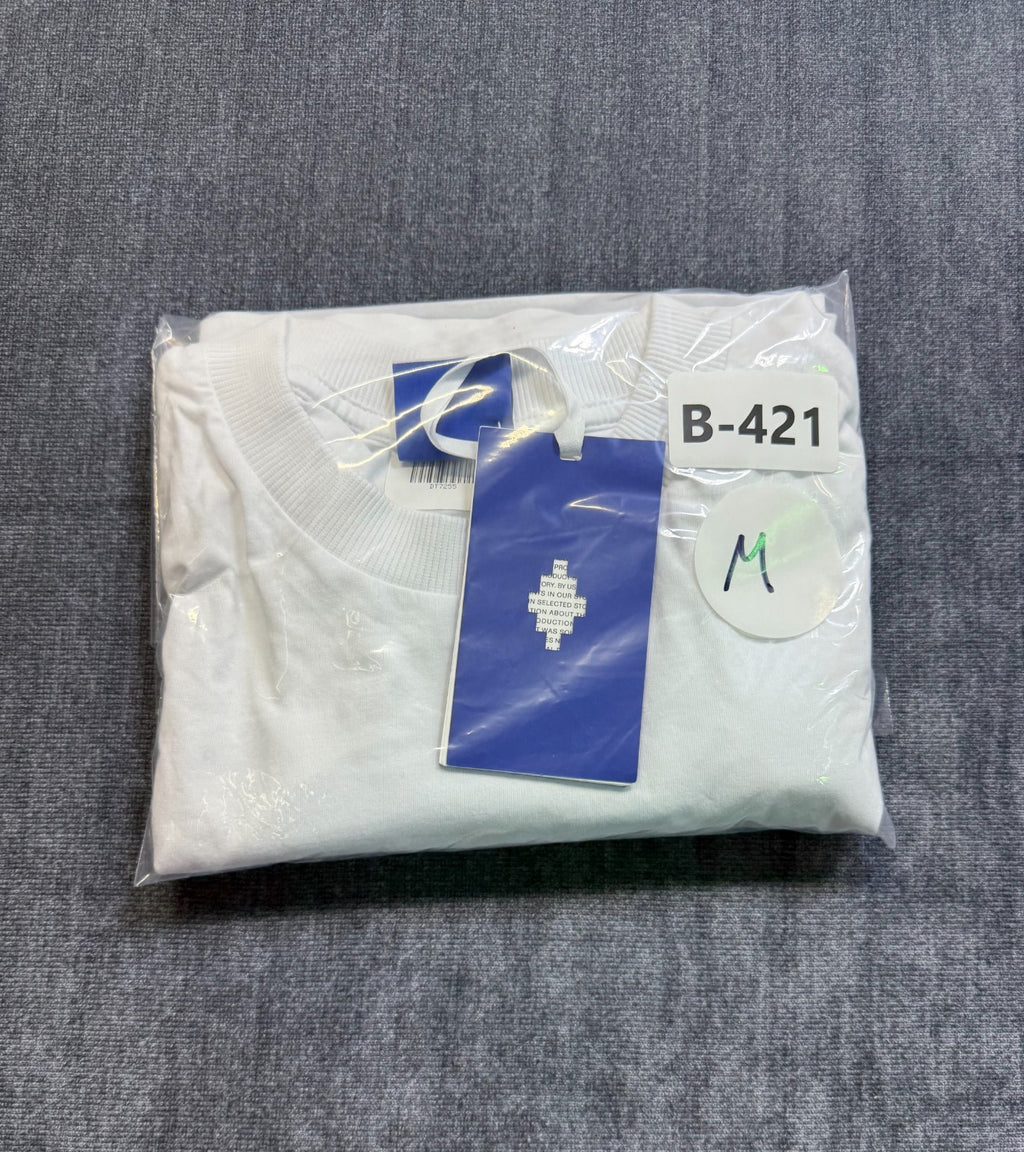 NWT Marcelo Burlon County of Milan Logo T-Shirt Men's Medium White Short Sleeve