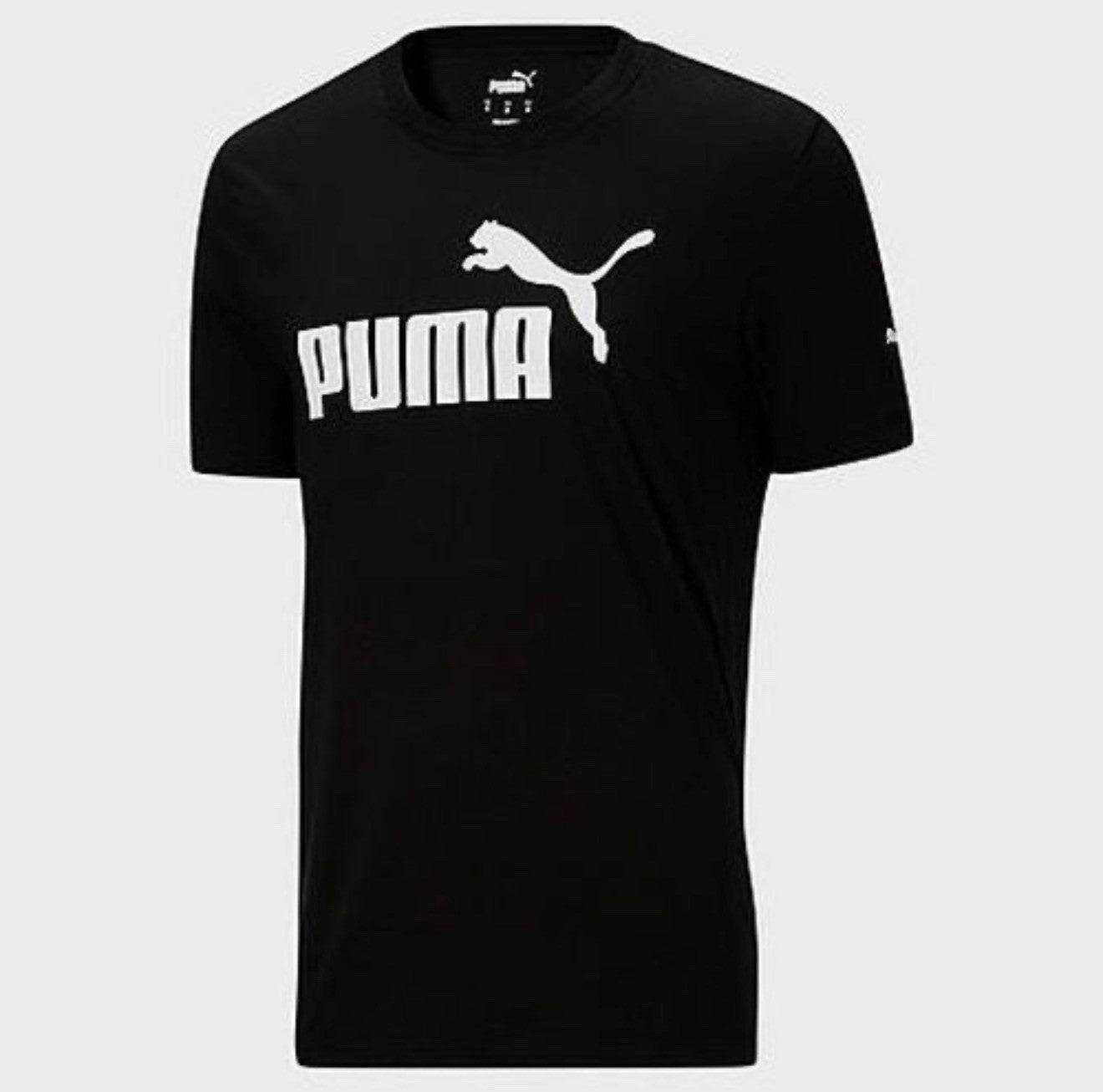 Puma Essential Graphic Logo Tee Shirt Men XXL Black Short Sleeve Summer NEW