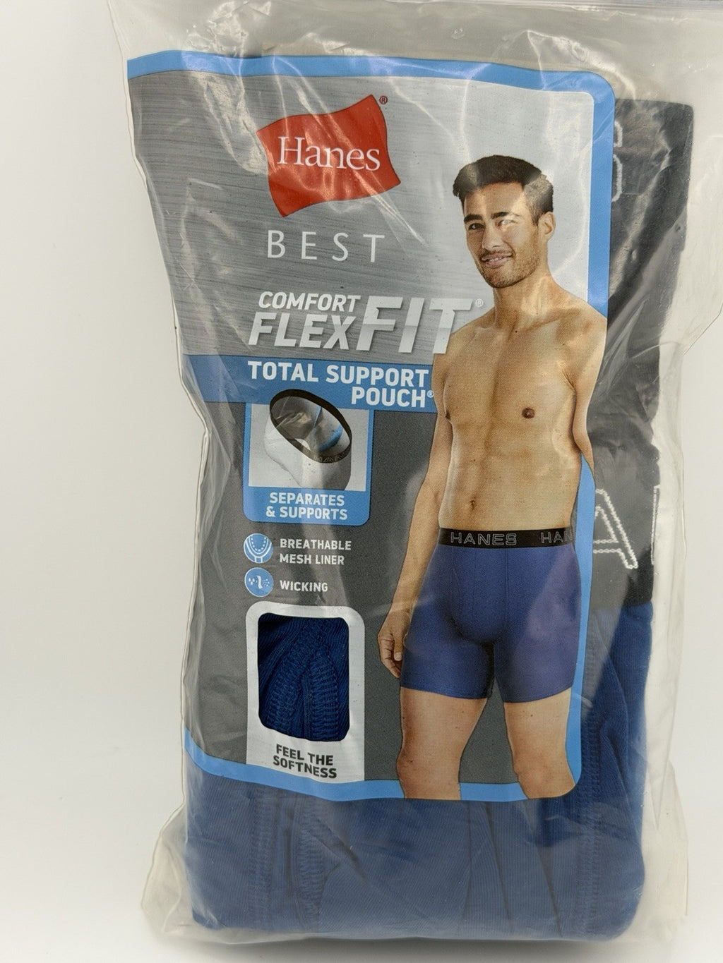 NWT Hanes Best Comfort Flex Fit 4 Pack Boxer Briefs Total Mesh Liner Small