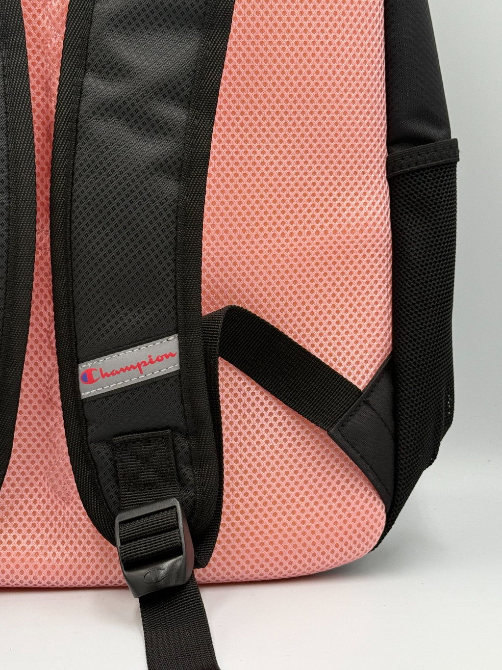 NWT Champion Center Backpack Black Pink Outline Logo Fits 17" Laptop School Bag
